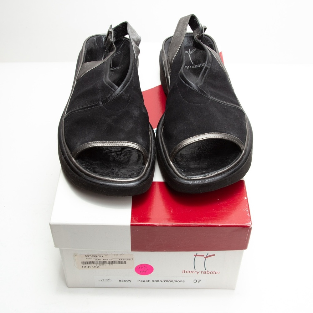 Thierry Rabotin Black Open-Toe Women’s Sandals